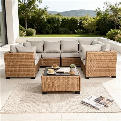 Wicker Útistólasett